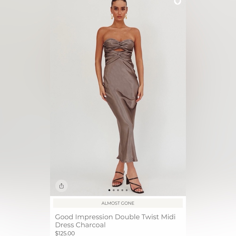 Selfie Leslie Charcoal Midi Dress
